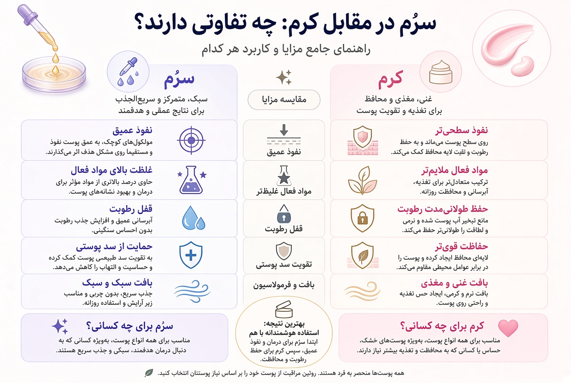 مقایسه ۵ معیار سرم و کرم