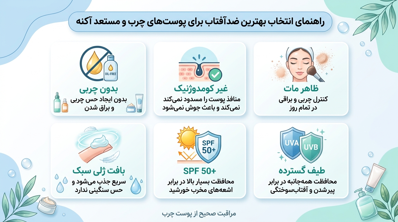 راهنمای انتخاب ضدآفتاب پوست چرب